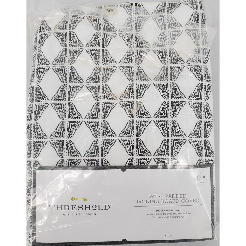 Threshold‎ Ironing Board Cover Black White 48in L x 2in H x 18in W New